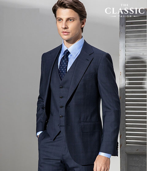 Bộ 3 mảnh xanh Navy - Three-Piece Suit