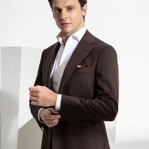 Nâu đậm ve nhọn - Dark Brown Peak Lapel