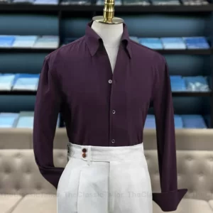 Áo sơ mi nam dài tay – Dáng ôm thời trang, chất vải(Seersucker) màu tím