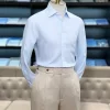 Áo Sơ Mi Linen Xanh Nhạt Cổ Spread
