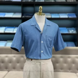 Áo Sơ Mi Premium Herringbone Cutaway - Light Blue