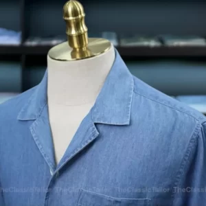 Alternative view of Áo Sơ Mi Ngắn Tay Premium Herringbone Cutaway - Light Blue